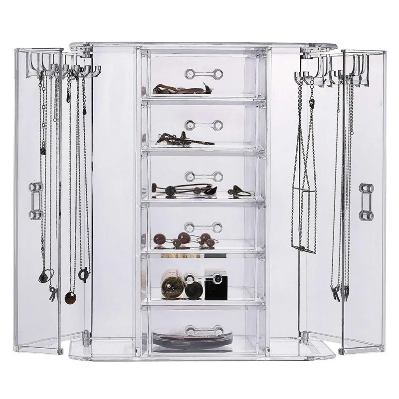 

Clear Acrylic Desktop Makeup Organizer Multifunction Cosmetic Storage Drawer Case Jewelry Storage Box Makeup Tools Organizer