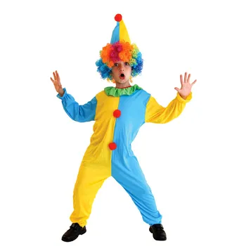 

Boys Halloween Joker Costumes Children circus clown Cosplay Kids droll Role play April Fool 's Day Purim Christmas party dress