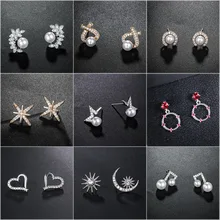 WEIMANJINGDIAN, Новое поступление, различные дизайны, кубический цирконий, CZ Кристалл, серьги-гвоздики для женщин, серебро/золото