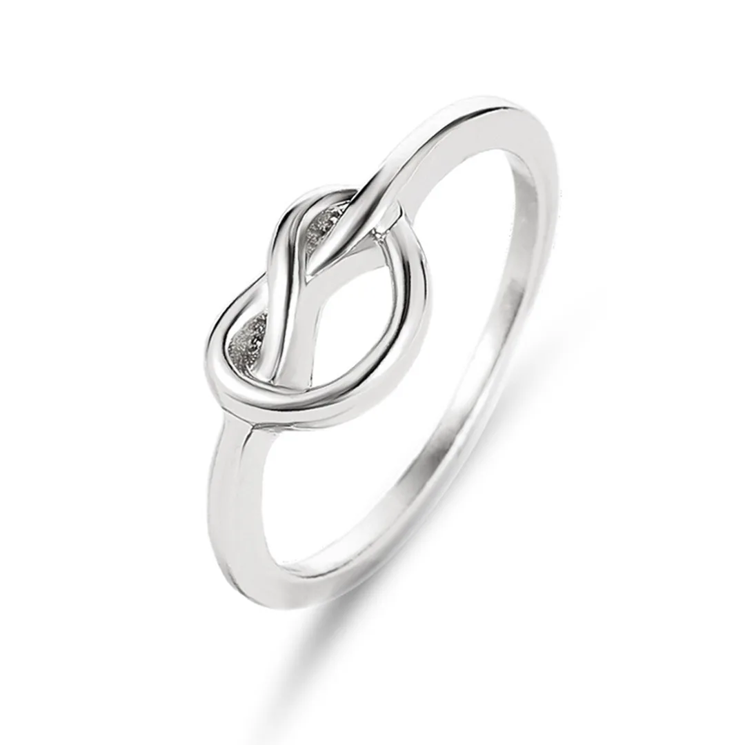 Simple Heart Knot Ring Gold Silver Rose Gold Love Engagement Rings For Women Promise Knuckle Ring Jewelry Birthday Gift
