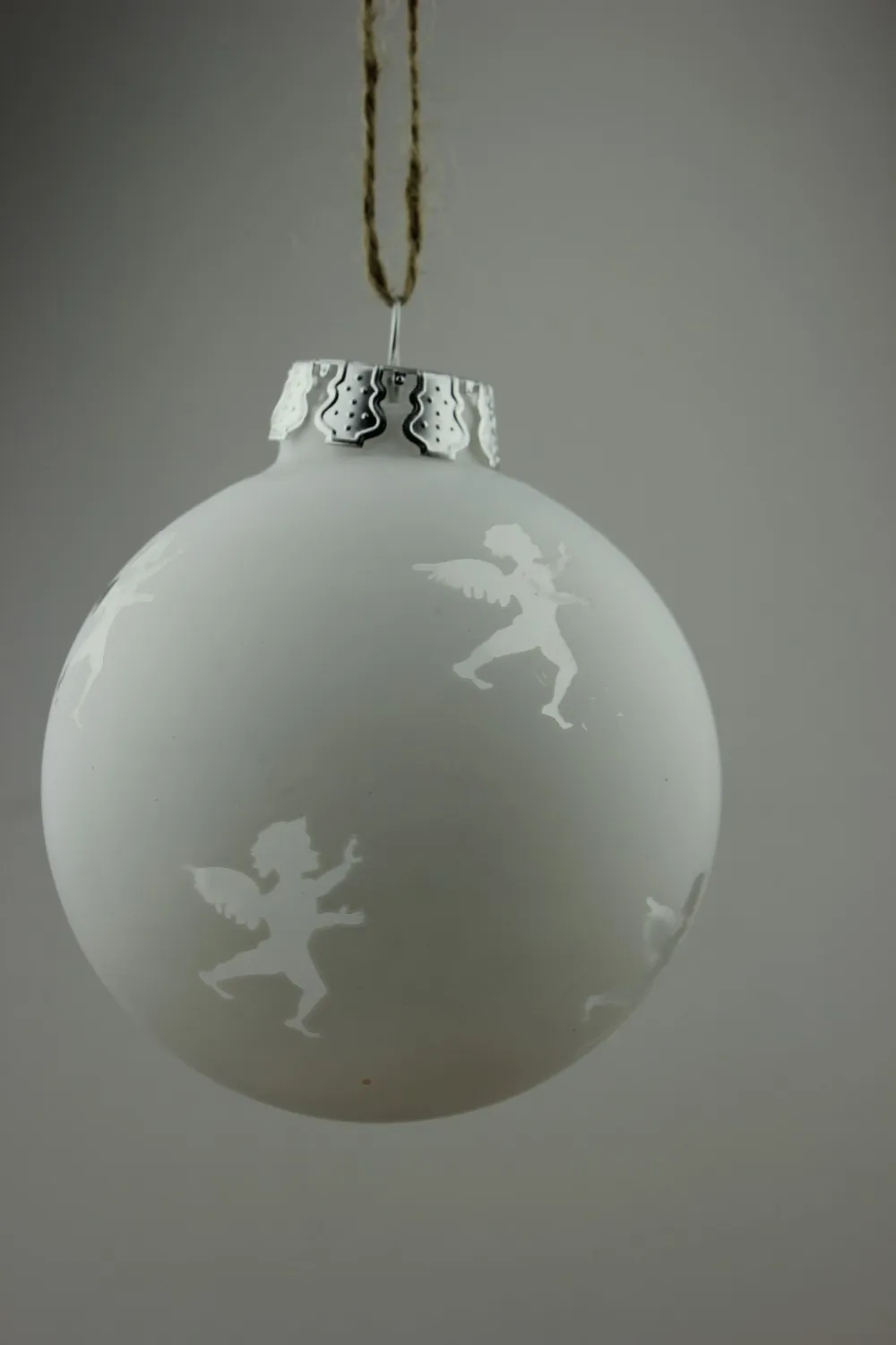 Dia8cm! Матовые Белые Новогодние украшения, шарики, стеклянные подвески для рождественской елки, свадебные украшения bauble x 4