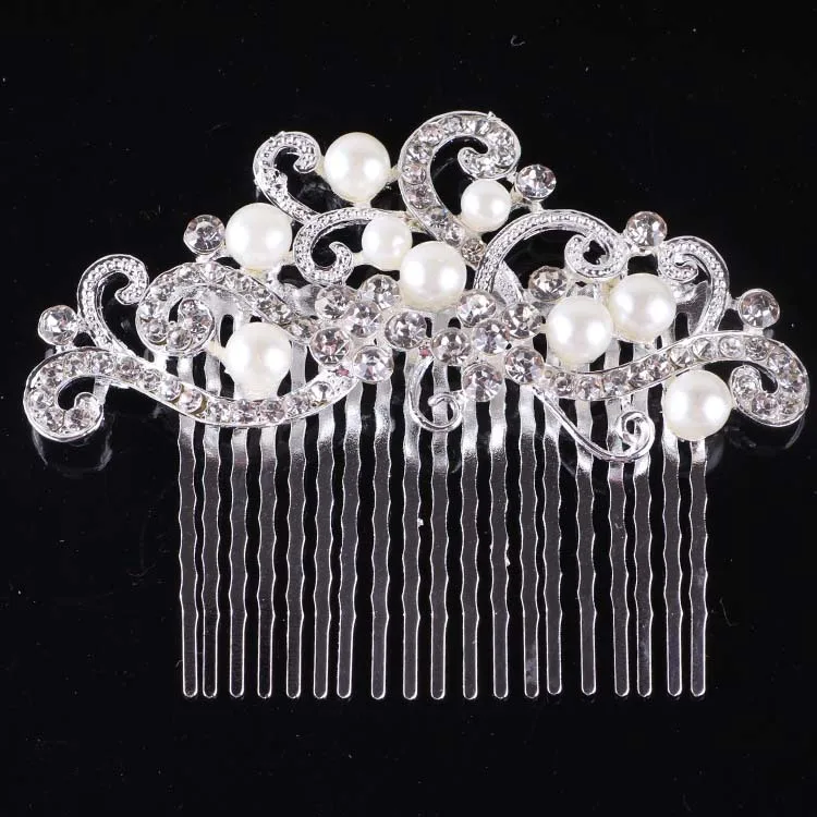Bride headdress wedding accessories Bride jewelry headpiece vintage hair clip bridesmaid crystal rhinestone hair Pearl combs