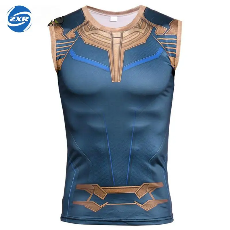 

Zuoxiangru Running Vest Slim Sleeveless Vest Male Infinity War Leotard Fitness Quick Dryer Sport Vest Tank Top Men Sportswear