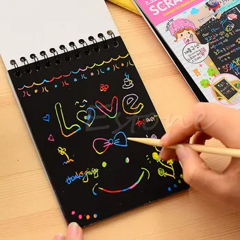 

Creative Scratch note Black cardboard Creative DIY draw sketch notes for kids Gift Drawing Toys