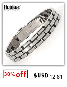 Hottime Health Energy Magnetic Ion Germanium Bracelet Men Pulseras Hombre Chain Link Stainless Steel Bracelet Bangle Women Men