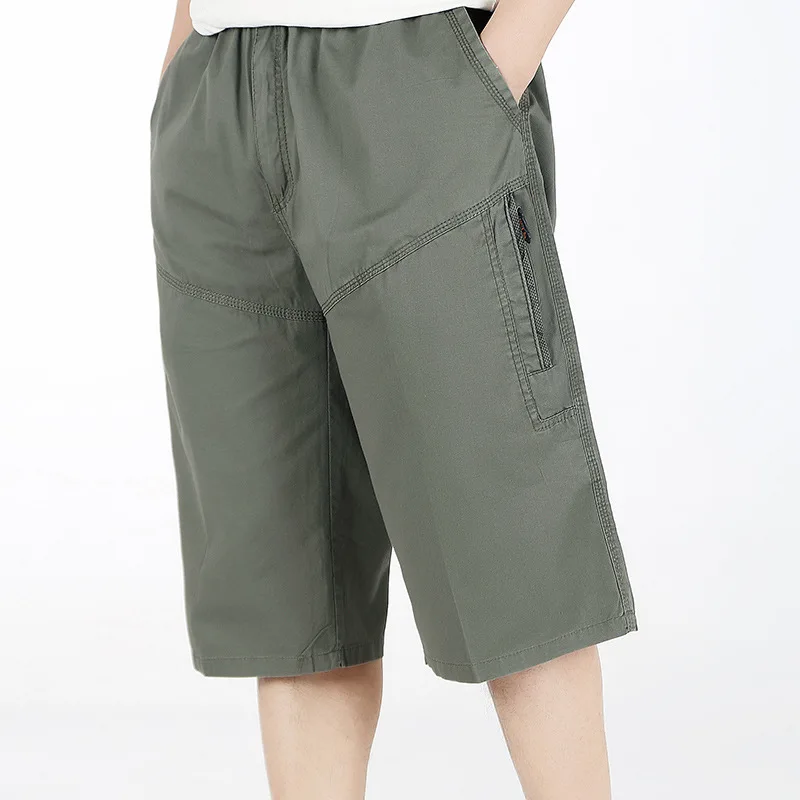Летние Для мужчин багги с карманами Военная Униформа молнии грузов шорты бриджи мужской длинный Армейский зеленый хаки Для мужчин s прочные Короткие плюс Размеры