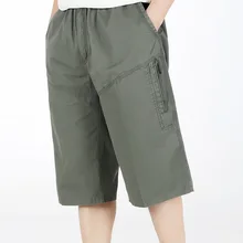 Летние Для мужчин багги с карманами Военная Униформа молнии грузов шорты бриджи мужской длинный Армейский зеленый хаки Для мужчин s прочные Короткие плюс Размеры