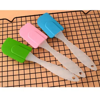 

1pcs Silicone Cream Spatula Cream Brush Baking Oil Brush Nylon Handle Mixing Shovel Butter Scraper Flour Scrapers Small Size