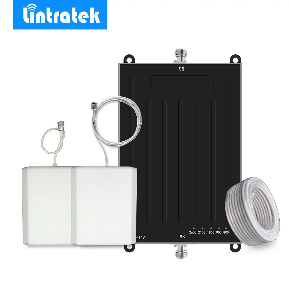 Lintratek 2G 3G 4G LTE усилитель сигнала B1/B3/B7/B8/B20 900/1800/2100/800/2600 МГц 5 полос аналогичный