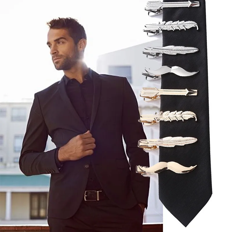 

Men Metal Tie Clip Bar Necktie Pin Clasp Clamp Wedding Charm Creative Gifts Clip de corbata de los hombres #5/20