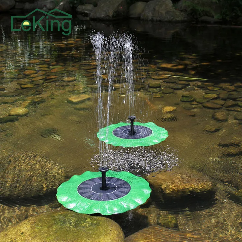 

Solar Power Water Fountain Garden Fountain Floating Green Lotus Leaf Shaped Artificial Outdoor Fountain For Multi-Application