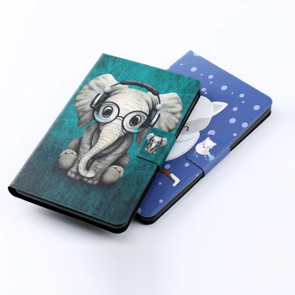 

Tablets Case For Apple iPad 9.7 2017 Cases A1822 A1823 9.7 inch Painted Elephant Owl Auto Sleeping Cover Funda