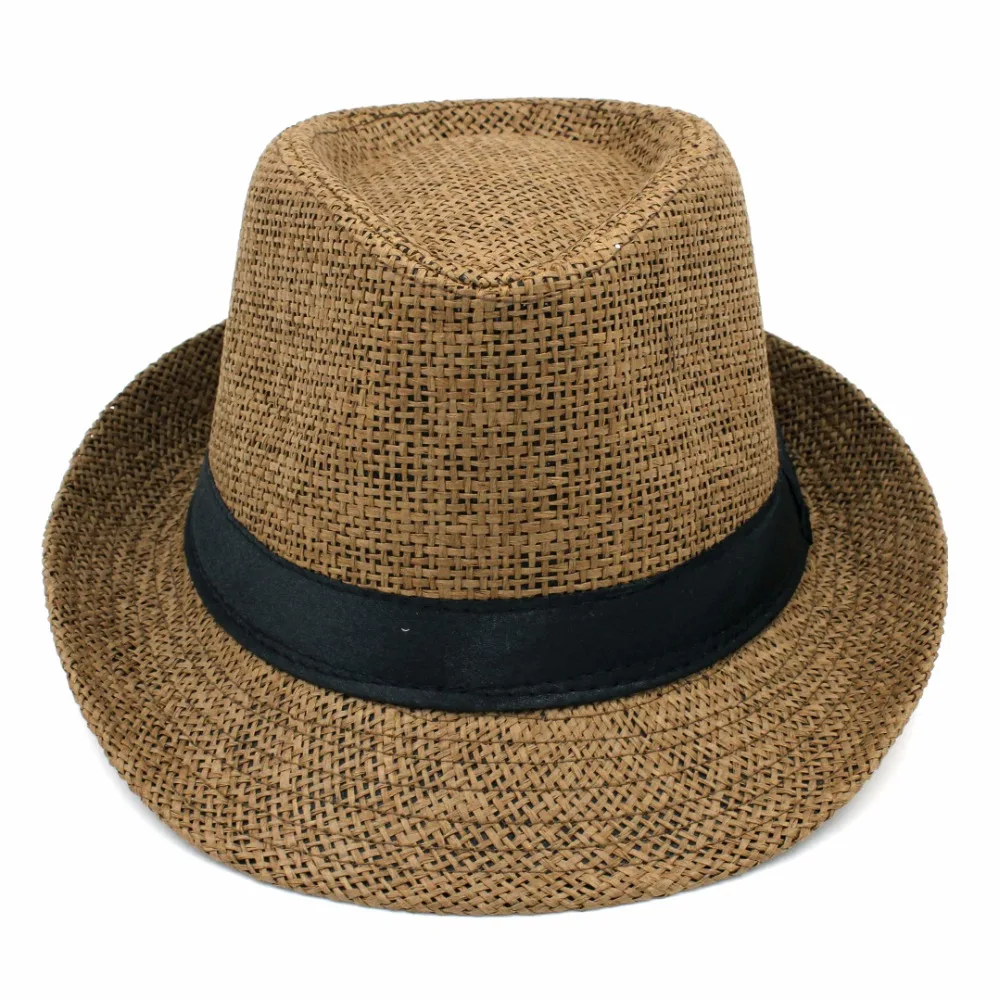 Mistdawn Милая летняя модная детская одежда для мальчиков и девочек соломенная Федора фетровой шляпе детей пляж солнце Шапки Размеры 54 см
