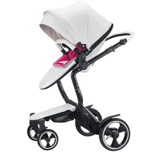 Новорожденная детская коляска прогулочная коляска складная может быть изменена в спальную корзину кожаная коляска