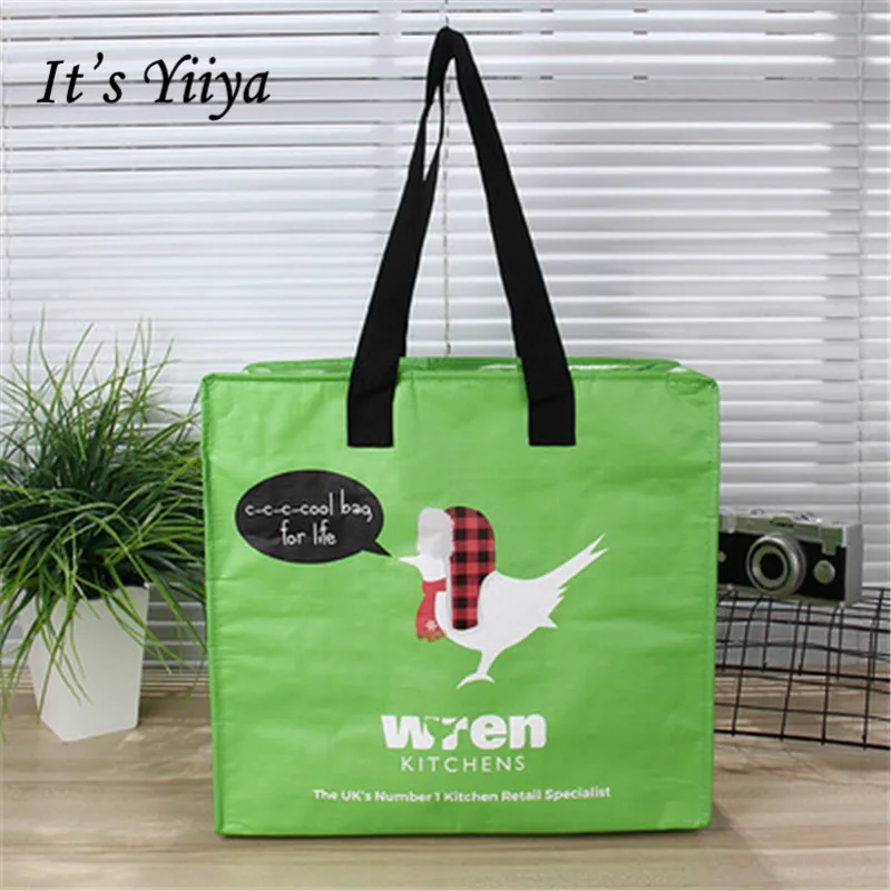 Free Shipping Green Large Insulated Picnic Cooler Bags For Cakes Cotton