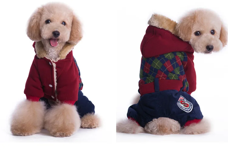 Комбинезон для собак хлопковый флис зимняя одежда комбинезон для собак, Пижама для собак сетки плюс бархат утолщение ropa mascota Перро