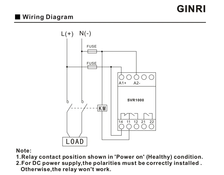 GINRI SVR1000 однофазный перенапряжения Защита от недостаточного напряжения реле автоматического восстановления реле контроля напряжения AC/DC питания