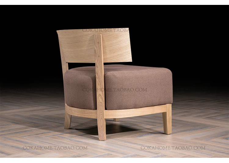 Тканевый художественный диван, кресло для отдыха из цельного дерева, креативное Скандинавское домашнее узкое и современное кресло для кафе и ресторана, кресло для отдыха