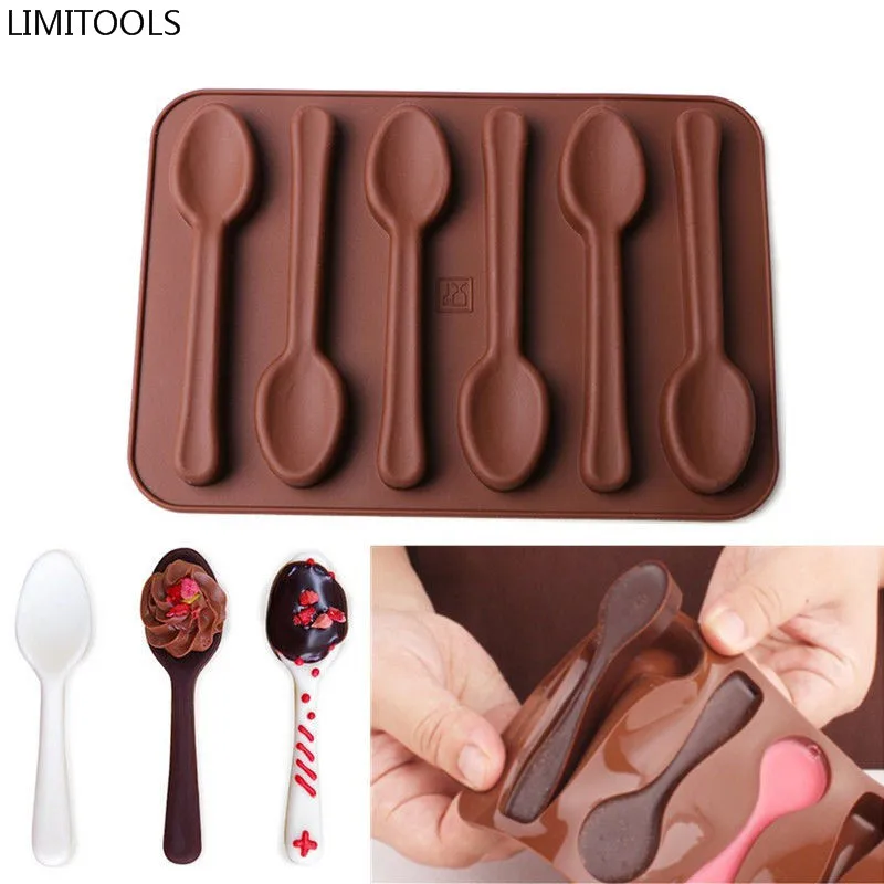 

1Pcs Spoon Shape muffa silicone cake mould Jelly Chocolate Cake Mould Decorating DIY Kitchen baking tools for cakes