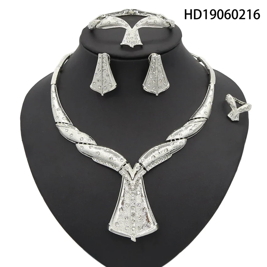 

Yulaili African Jewelry Sets For Women Silver Plated Anniversary Gift Bridesmaid Jewelry Sets For 2019 Fashion Jewelry