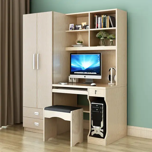 Table Desktop Home Computer Desk Combination Bookcase Wardrobe