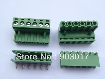 

Angle 6way/pin 5.08mm Screw Terminal Block Connector Pluggable Type Green 100 Pcs Per Lot HOT Sale
