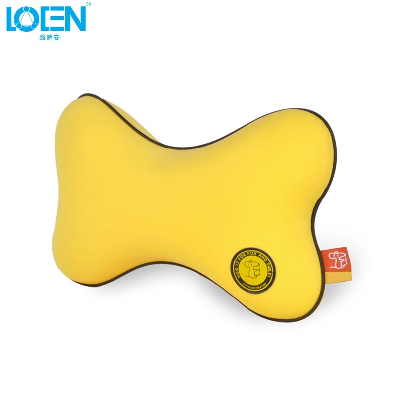 LOEN bone Removalbe Высококачественная Автомобильная подушка с эффектом памяти, подушка для шеи, подголовник для toyota hyundai honda - Цвет: Цвет: желтый