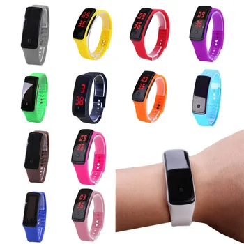 Fashion Sport LED Women Watches Candy Color Silicone Rubber Touchscreen Digital Watches Waterproof Bracelet Wrist Watch