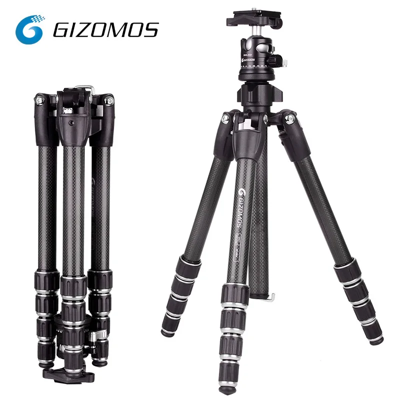 

GIZOMOS GP-23C5+GHA-30D Professional Portable Carbon Fiber Tripod and Ball Head For Canon Sony Nikon