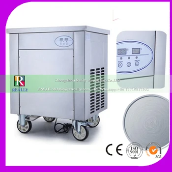 

Hot sale Touch display screen single round pan fried ice cream roll machine 110v /220v