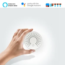 WiFi умный детектор дыма беспроводной датчик пожарного дыма датчик температуры для домашней охранной сигнализации приложение управление