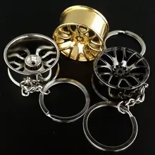 Car Styling Key Holder Accessories Metal Keychain Cool Luxury Wheel Hub Design Key Ring For renault opel toyota honda ford lada