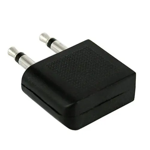 50pcs Airplane Air Plane 3 5mm Airplane Airline Headphone Stereo Audio Converter Travel Jack Plug Splitter Adapter