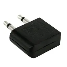 50pcs Airplane Air Plane 3 5mm Airplane Airline Headphone Stereo Audio Converter Travel Jack Plug Splitter Adapter