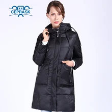 CEPRASK 2019 nueva chaqueta de invierno de alta calidad para mujer de talla grande 6XL larga Bio fluff Parka para mujer abrigo de invierno con capucha cálida chaqueta(China)