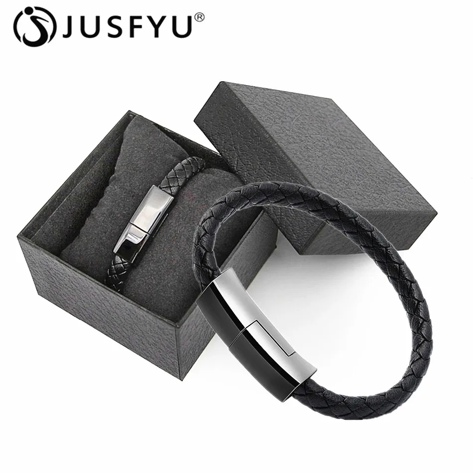 

Outdoor Portable Top Leather Lighting USB Bracelet Charger Data Charging Cable Sync Cord For iPhone X XS MAX XR 8 7 6 USB Cable