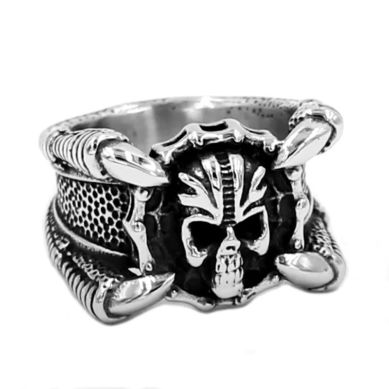 Bicycle Chain Claws Spiderweb Skull Motor Biker Men Ring Motorcycle