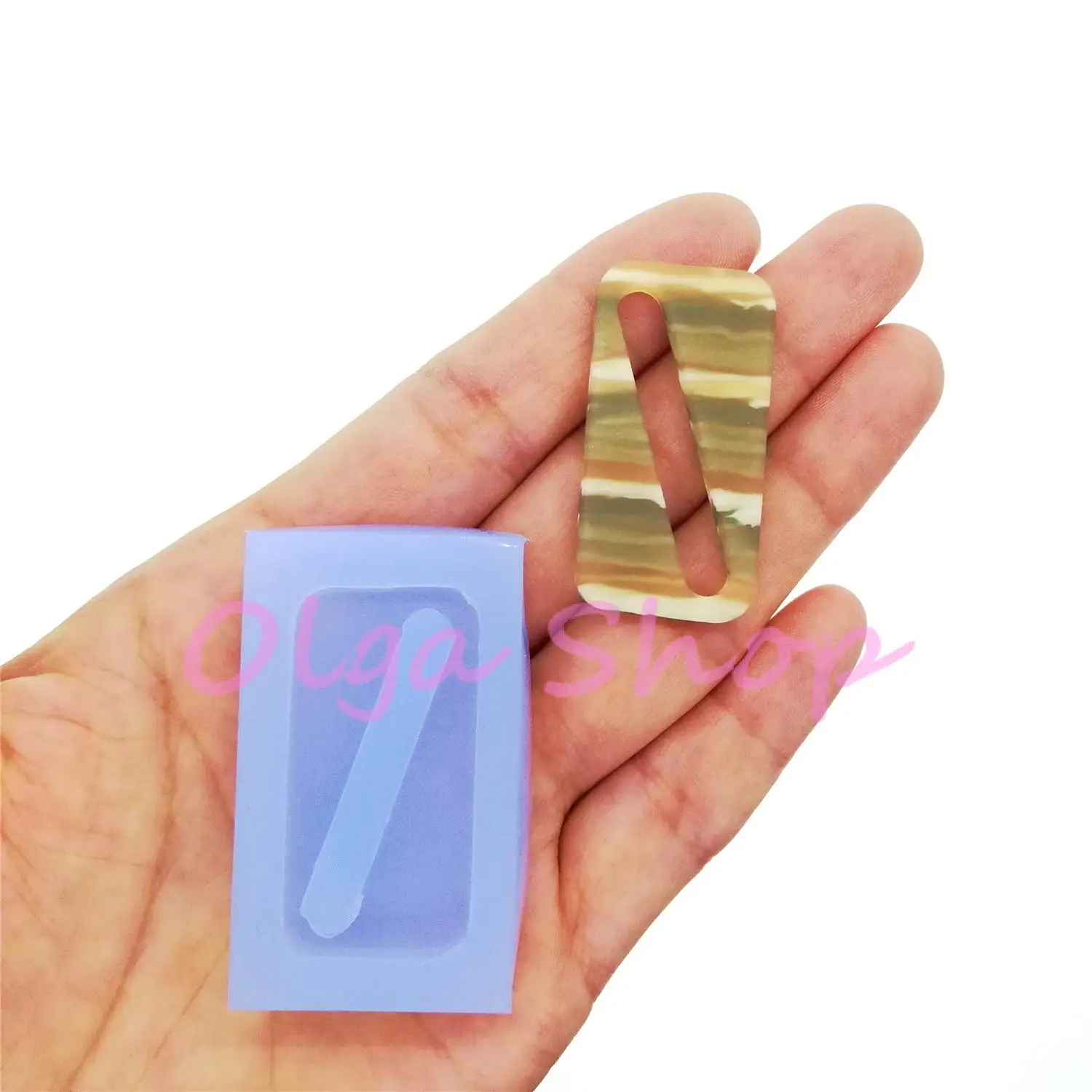 

BYL331 Fashion Square Earrings Silicone Mold Resin Art Jewelry Making Fondant Decoration DIY 38.9mm x 20.1mm