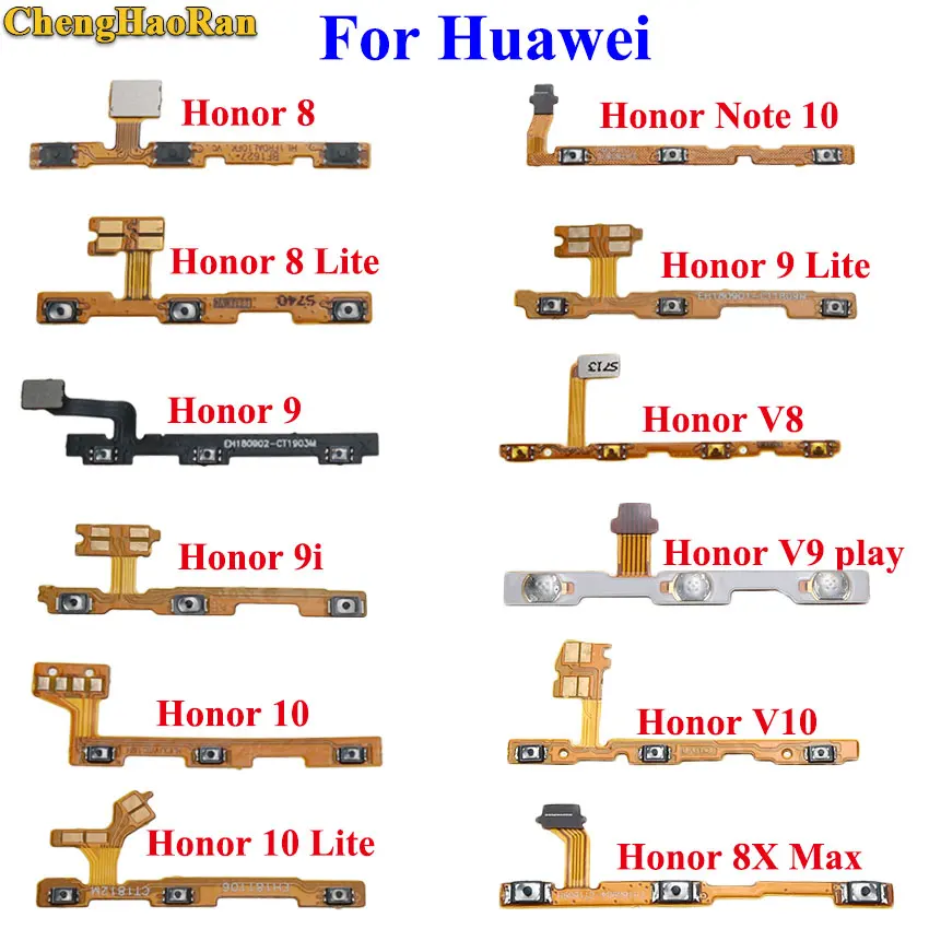 ChengHaoRan для Huawei Honor 8 lite 9 9i 6 7 note 10 V8 V9 Play V10 8X MAX Кнопка ВКЛ./ВЫКЛ. гибкий кабель