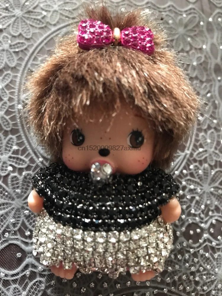 50 шт. лук узел горный хрусталь Monchhichi золото металлический брелок Monchichi