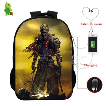 

Hot Game Dark Souls Backpacks Multifunction USB Charge Headphone Jack School Backpack for Teenagers Daily Laptop Backpack