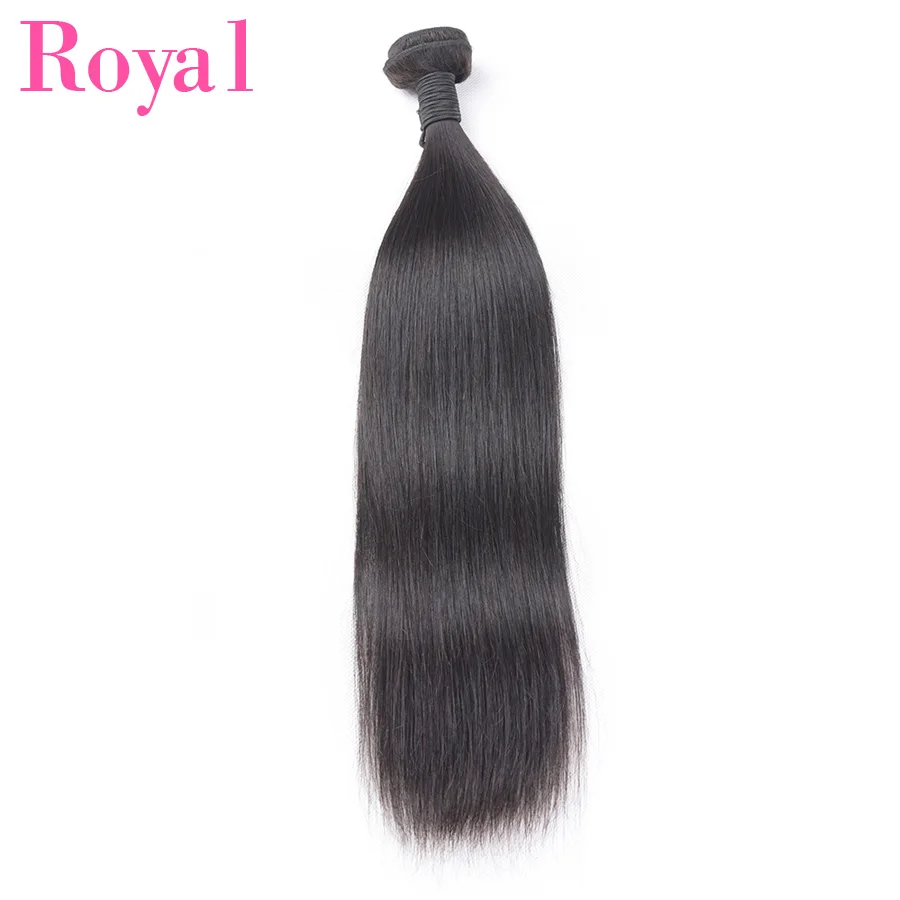 ROYAL 3/4Straight Hair Bundles With Closure Brazilian Hair Weave Bundles With Frontal 4*4 Remy Human Hair Bundles With Frontal