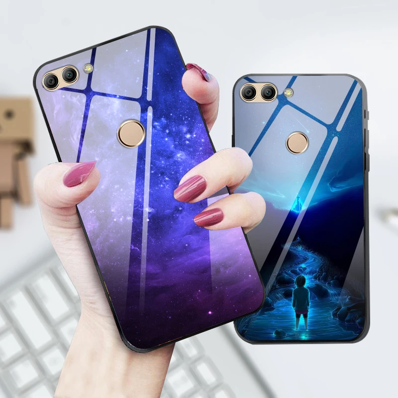 Чехол для Huawei P Smart 2018 Enjoy 7S чехол из закаленного стекла с изображением планеты и