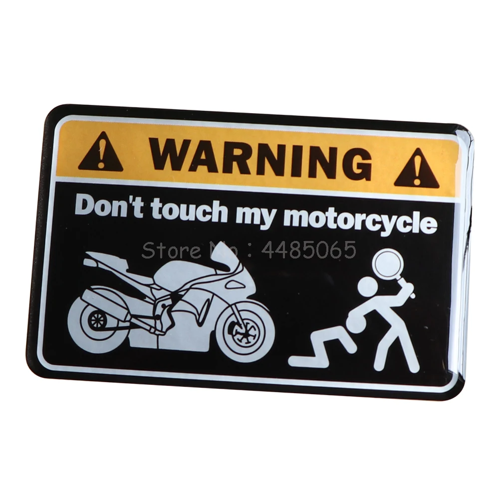 Для Kawasaki NINJA Yamaha Honda Suzuki KTM Ducati MONSTER KTM 3D предупреждающая наклейка не прикасайтесь к стикеру крышка моего мотоцикла