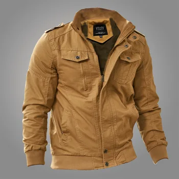 

Men' Jackets Military Flight Jacket Uniform Spring Autumn Coat Plus Size Jacket for Men Khaki Black Olive Stand Collar Jackets