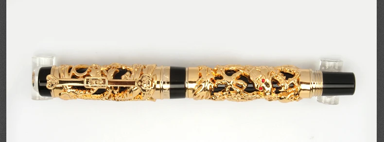 Dragão e Phoenix Canetas de Tinta para Coleção Jinhao Auspicioso Caneta Fonte Médio Nib Luxo Metal Material Escolar Escritório 3 médio nib luxo metal canetas de tinta