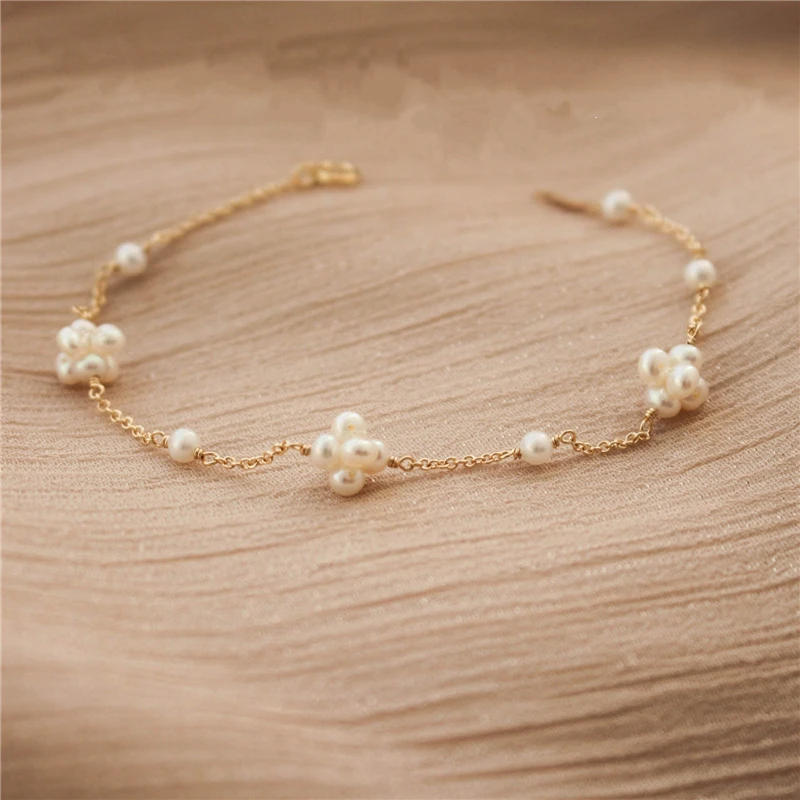 

Handmade Personalized Natural freshwater pearls Bracelets Gold Wrap Fillde Customize Bangles Vintage Charm Party Jewelry