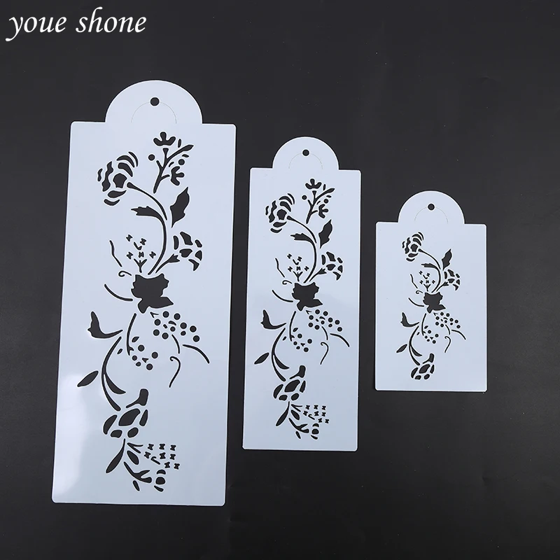 

3 different size Flowers Design Stencil Decorating Tools Cake Mold Pastry Tool Baking Decoration For Party Cake Stencil sets