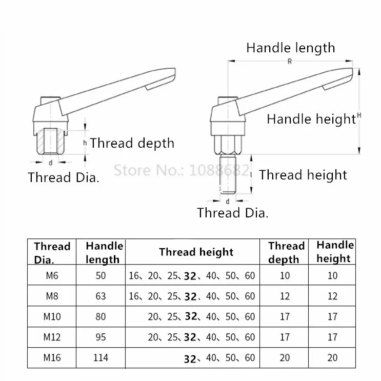 2pcs M5M6M8M10M12 Female Thread Adjustable Handle Knob Thread Adjustable Clamping Handles Lever Camera Kit Accessories_
