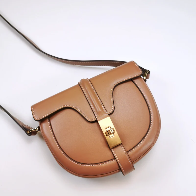 Новейшая роскошная женская сумка на плечо, винтажная брендовая стильная седельная сумка, золотой замок, полулуна, Модная стильная сумка через плечо, сумка-мессенджер